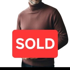 ‼️SOLD ‼️ Artefact 100% Merino Wool Turtle Neck Burt Brown Large New